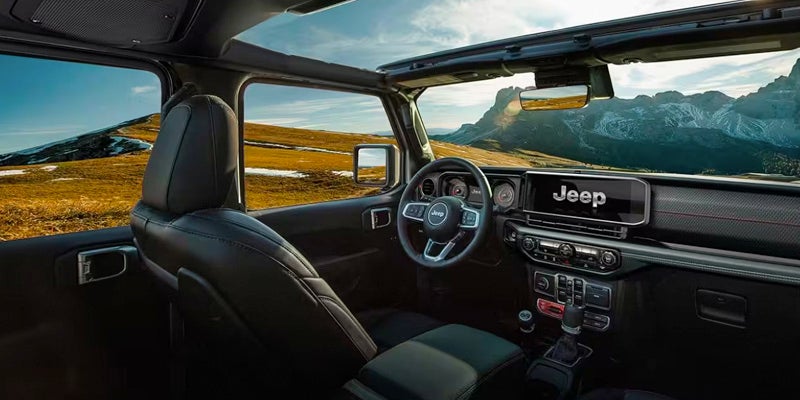 The interior design of the wrangler.