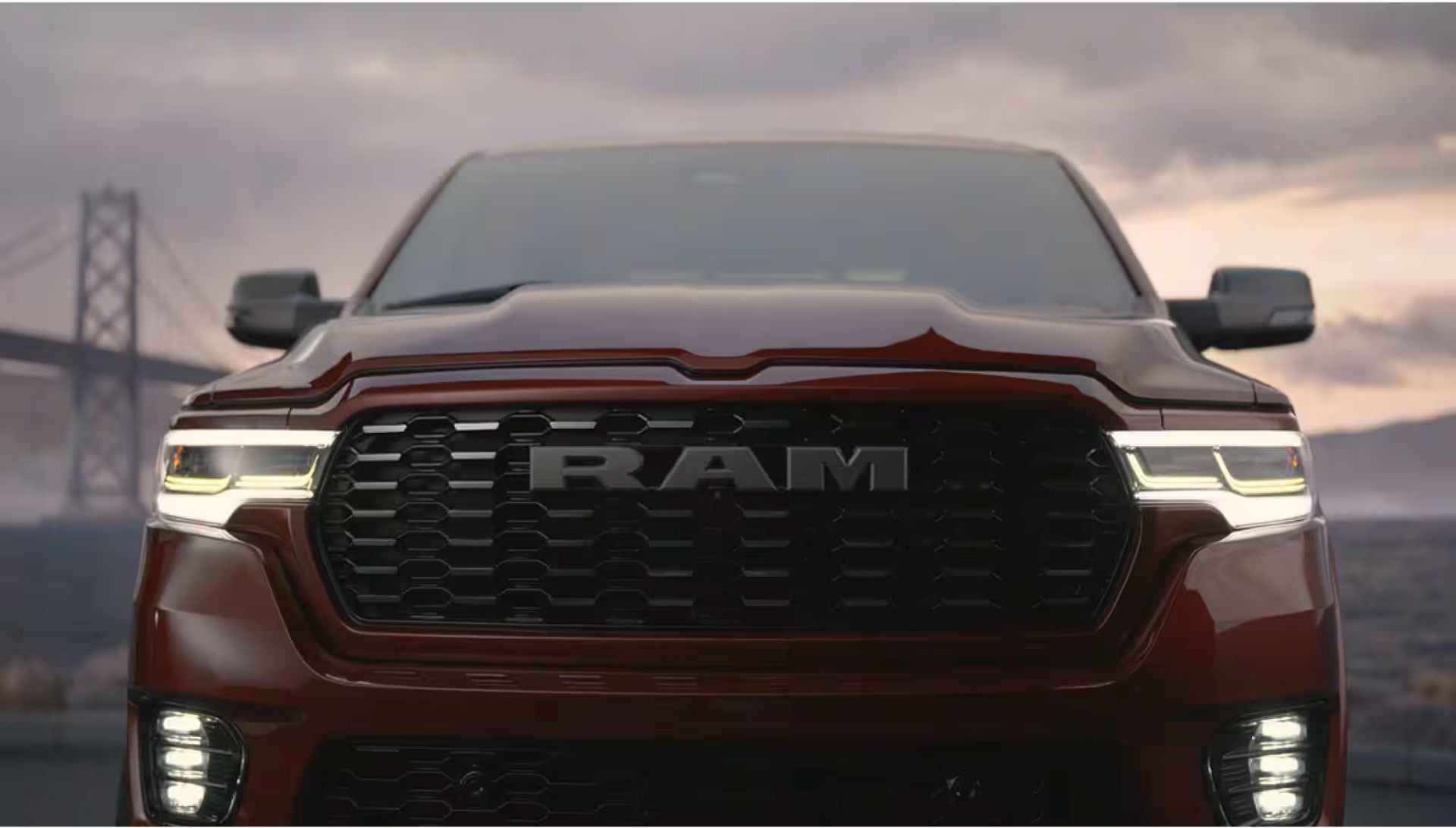 An up close look at a red ram 1500.