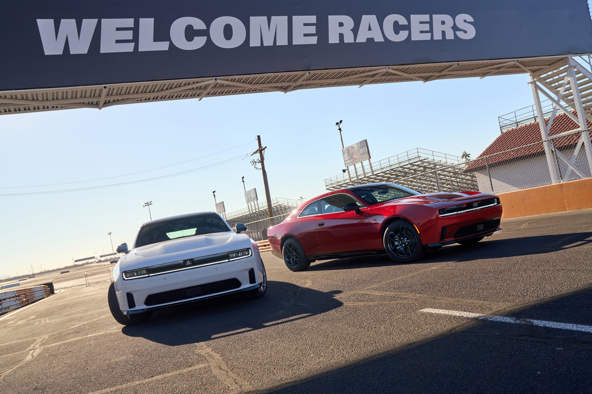 Two chargers sitting next to eachother.