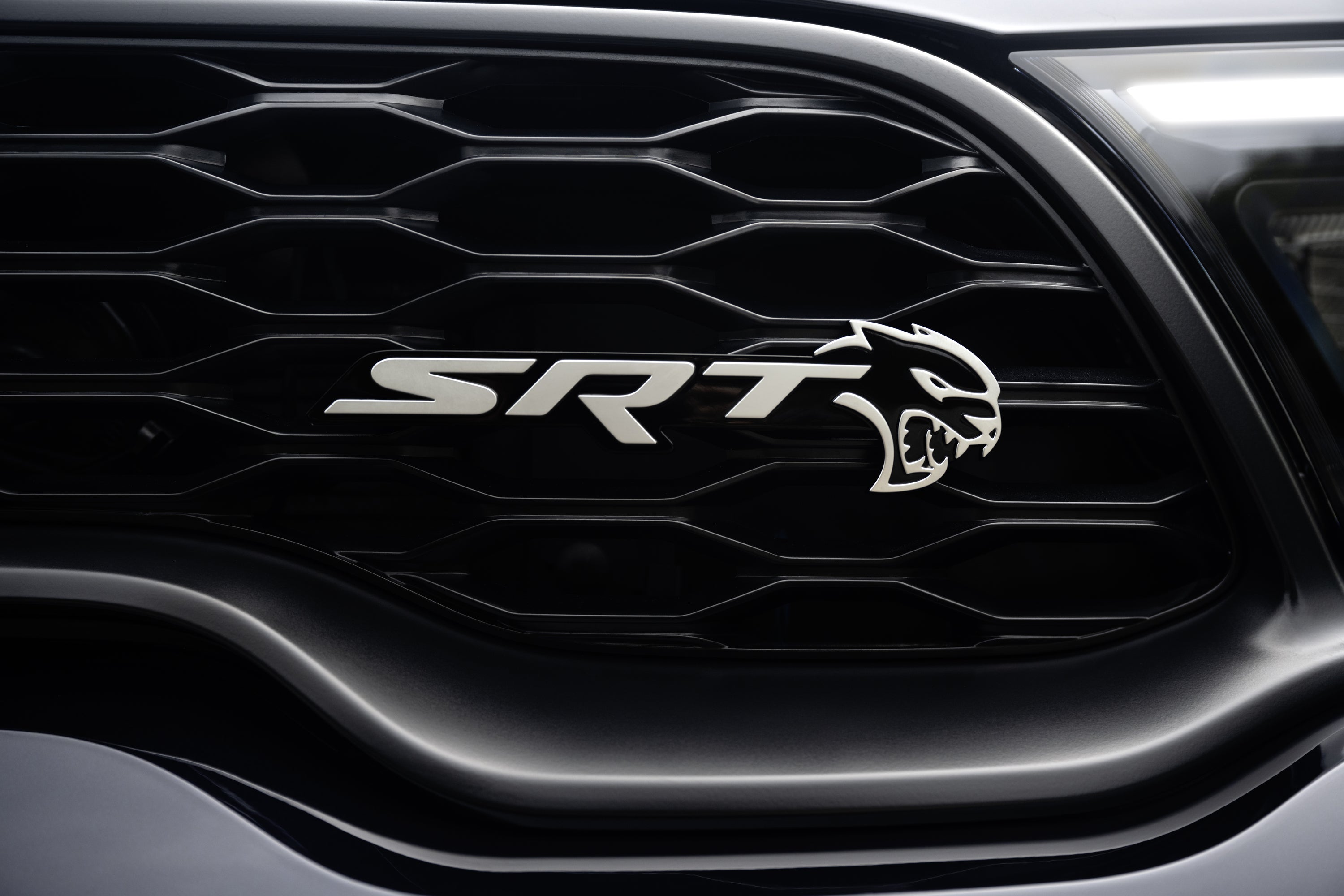 The srt hellcat badge on the durango.