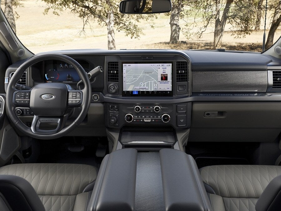 The interior design of a super duty.