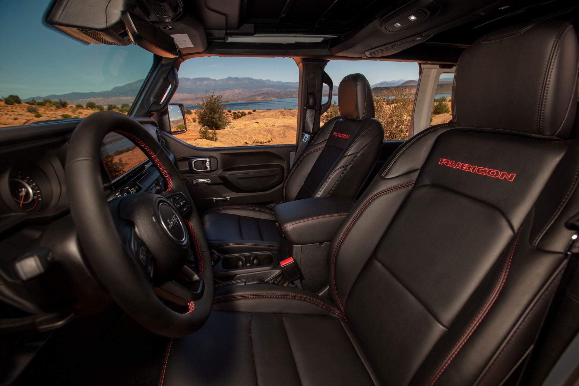 The interior design of the jeep wrangler.
