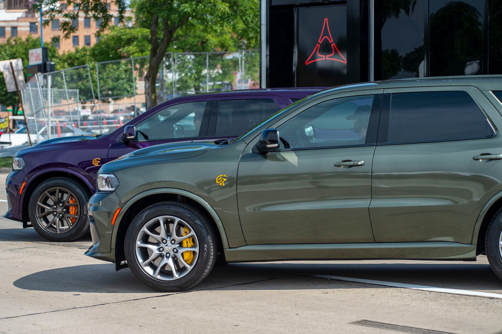 two new 2026 Dodge Durango's parked next to each other in a parking lot