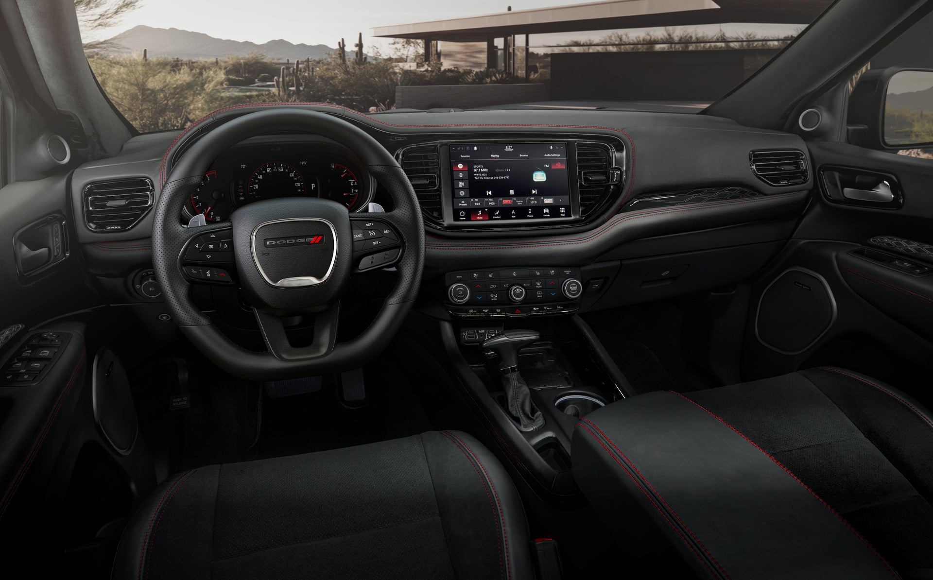 Interior view of the infotainment system in the 2026 Dodge Durango