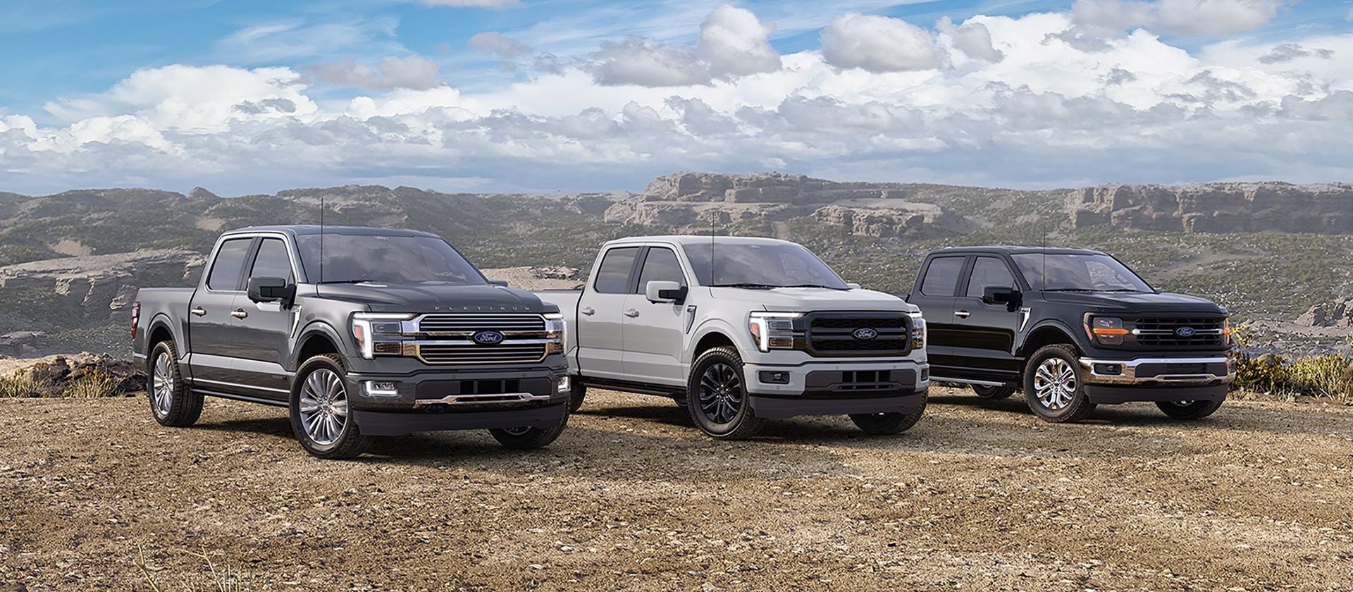 three new 2026 Ford f-150 parked next to each other