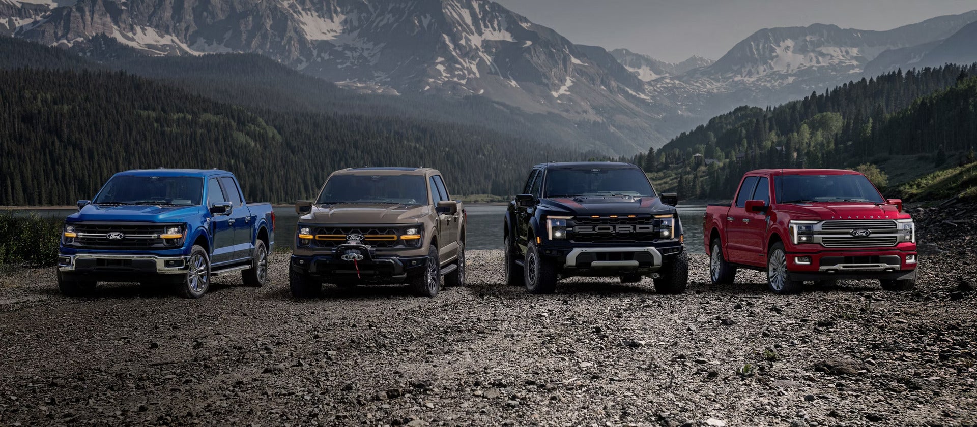 three new 2026 Ford f-150 parked next to each other