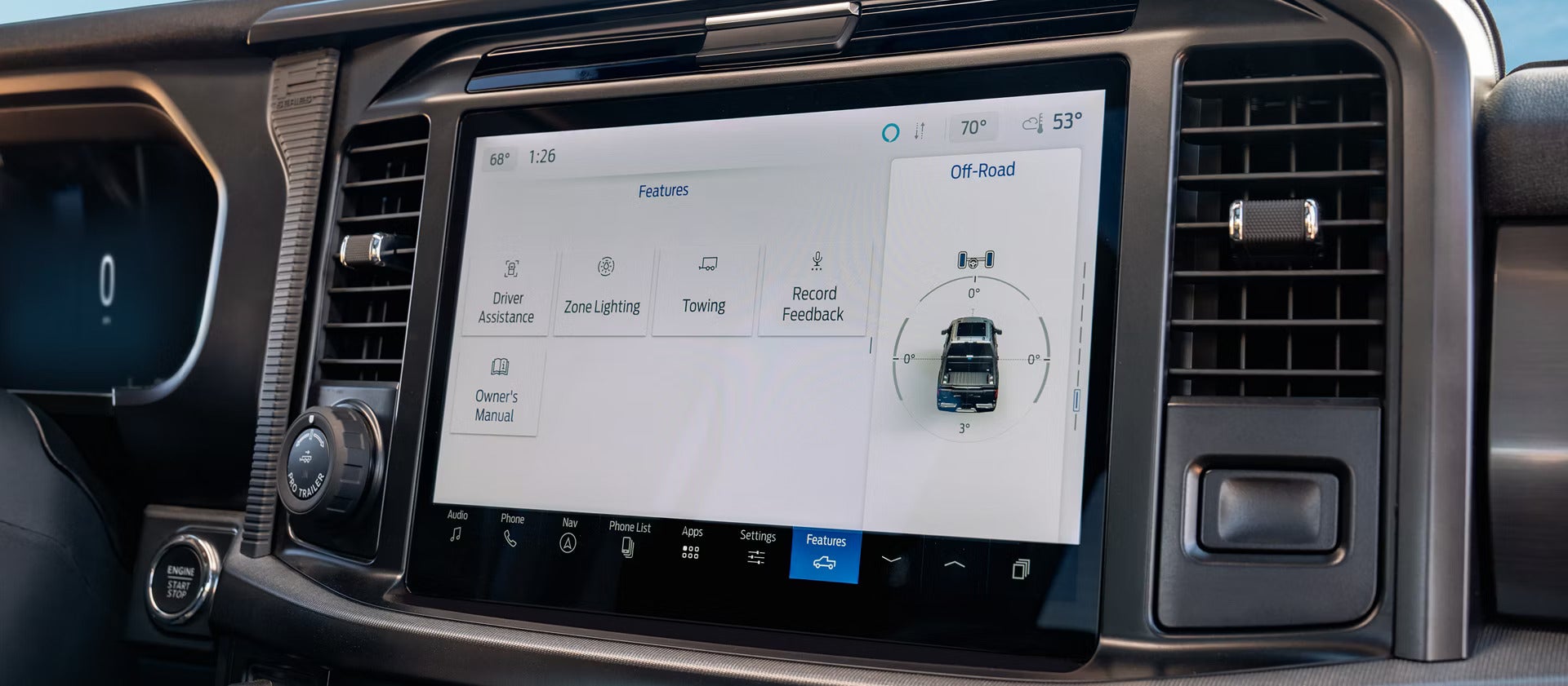 2026 Ford F-150 interior view of the infotainment system