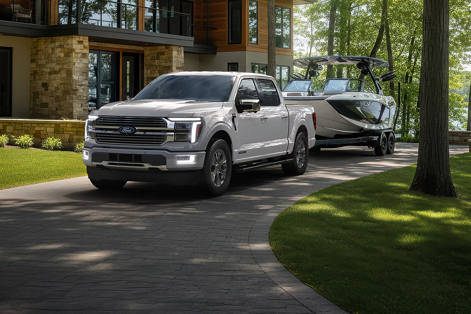 2026 Ford F-150 pulling a boat