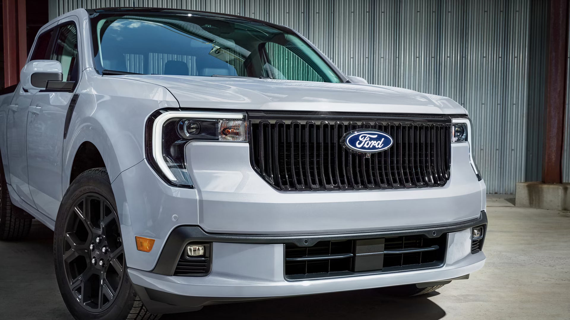 A New 2026 Ford Maverick exterior view of the front grille