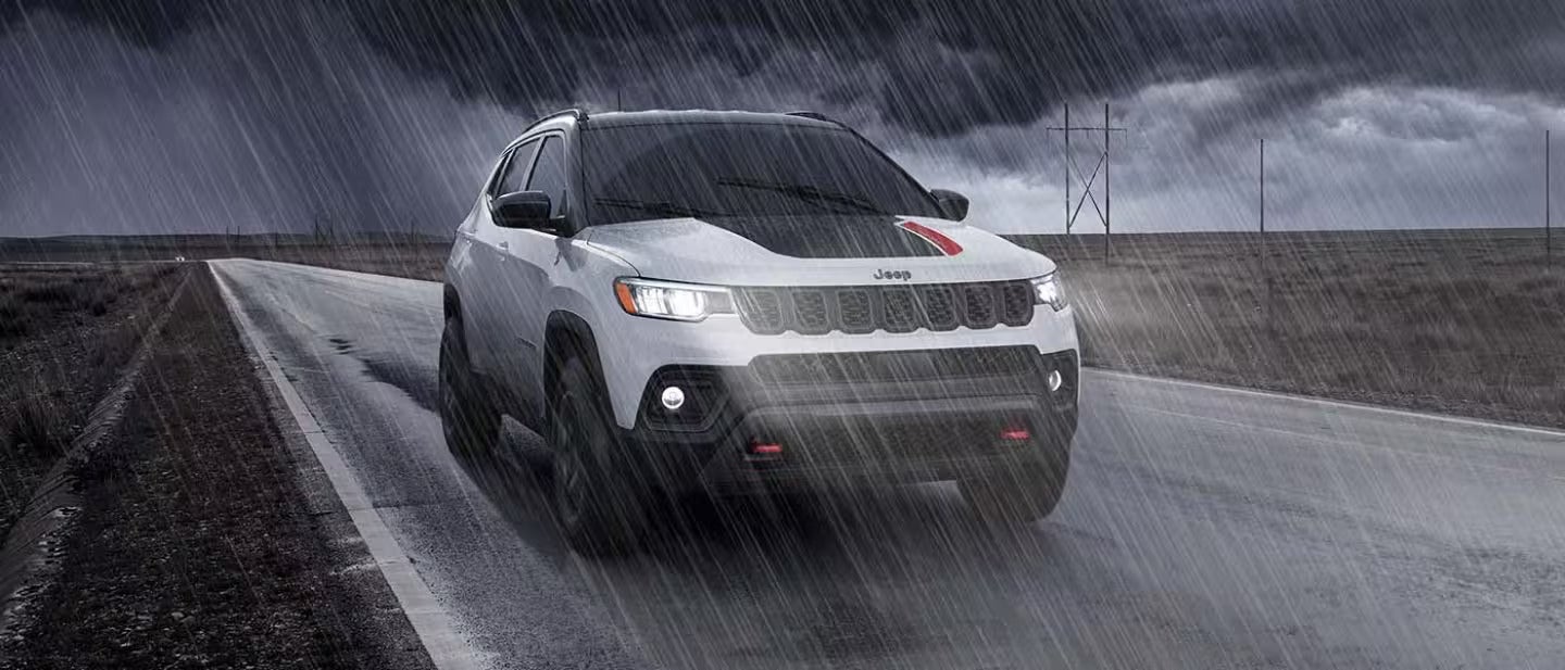 2026 Jeep Compass driving in the rain