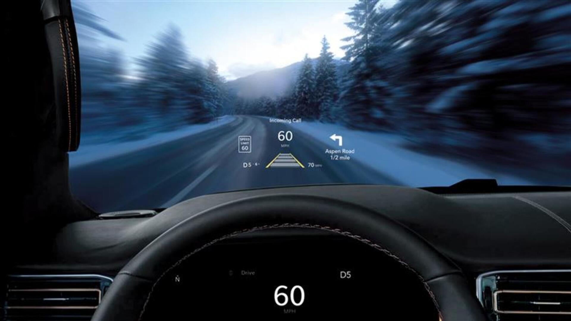 2026 Jeep Grand Wagoneer Interior view of the heads up display