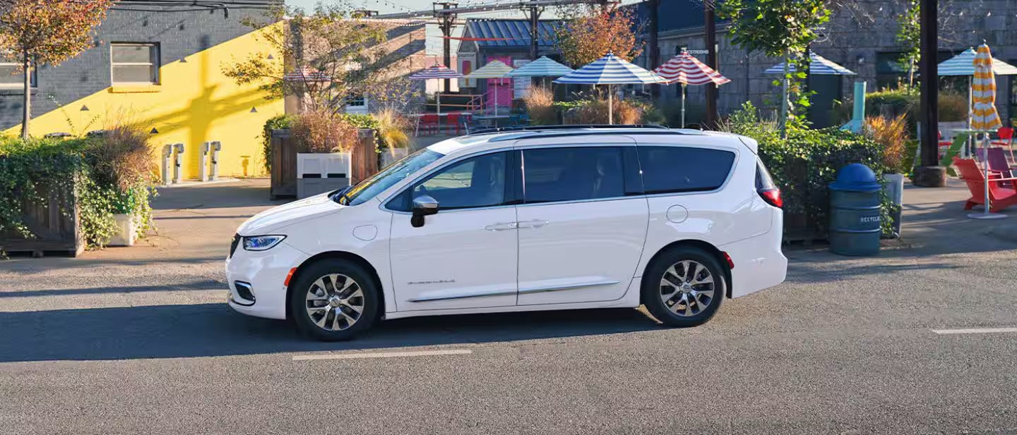 2026 Pacifica Plug-in Hybrid parked on a road in the city