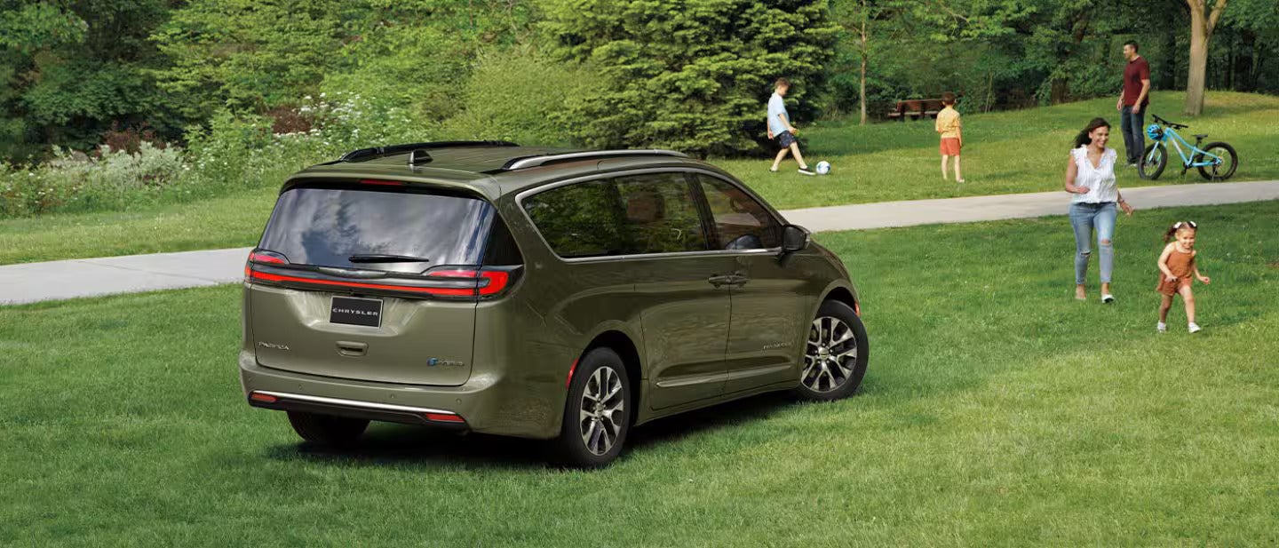 2026 Pacifica Plug-in Hybrid parked in the grass