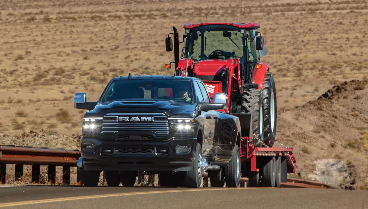 2026 Ram 3500 pulling a trailer