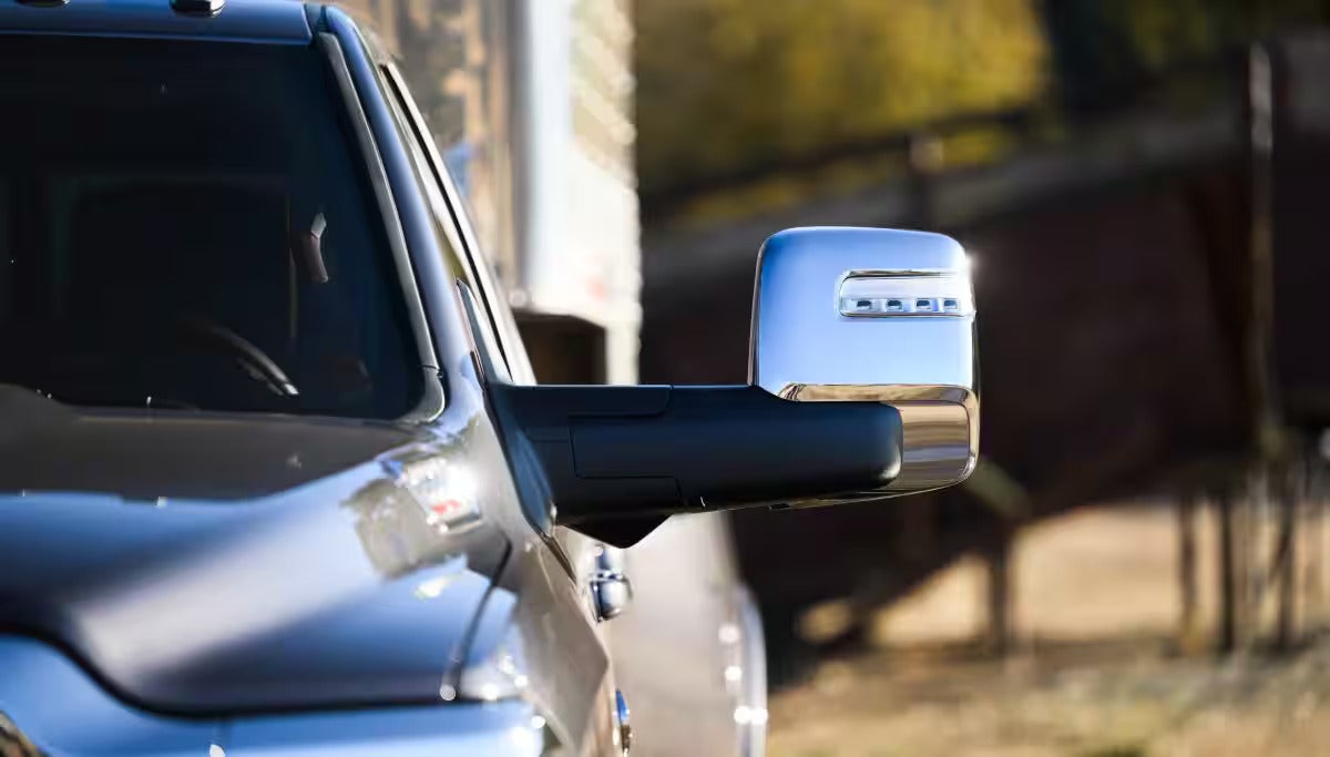 2026 Ram 3500 exterior view of the front head light and side mirrior