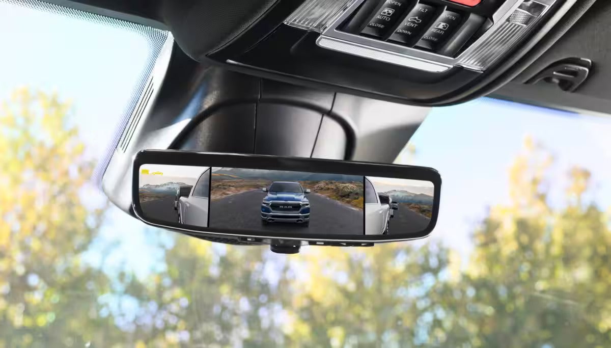 2026 Ram 3500 interior view of the rear view mirrior